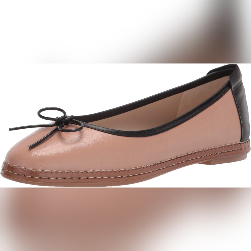 Cole Haan Cloudfeel All Day Ballet Brush Sheep Leather Rounded Toe Slip On Flats